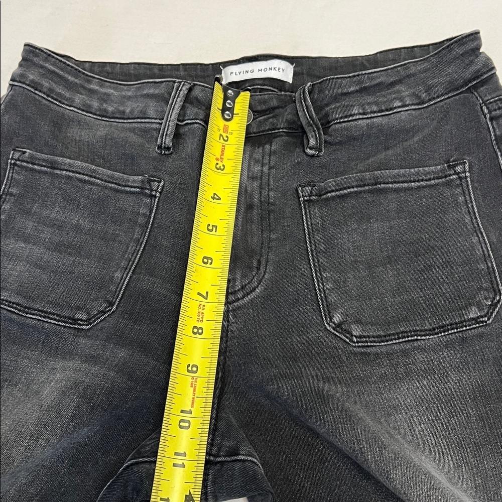 FLYING MONKEY BLACK FLARE HIGH WAISTED STRETCH JEANS SIZE 30 - Picture 13 of 16